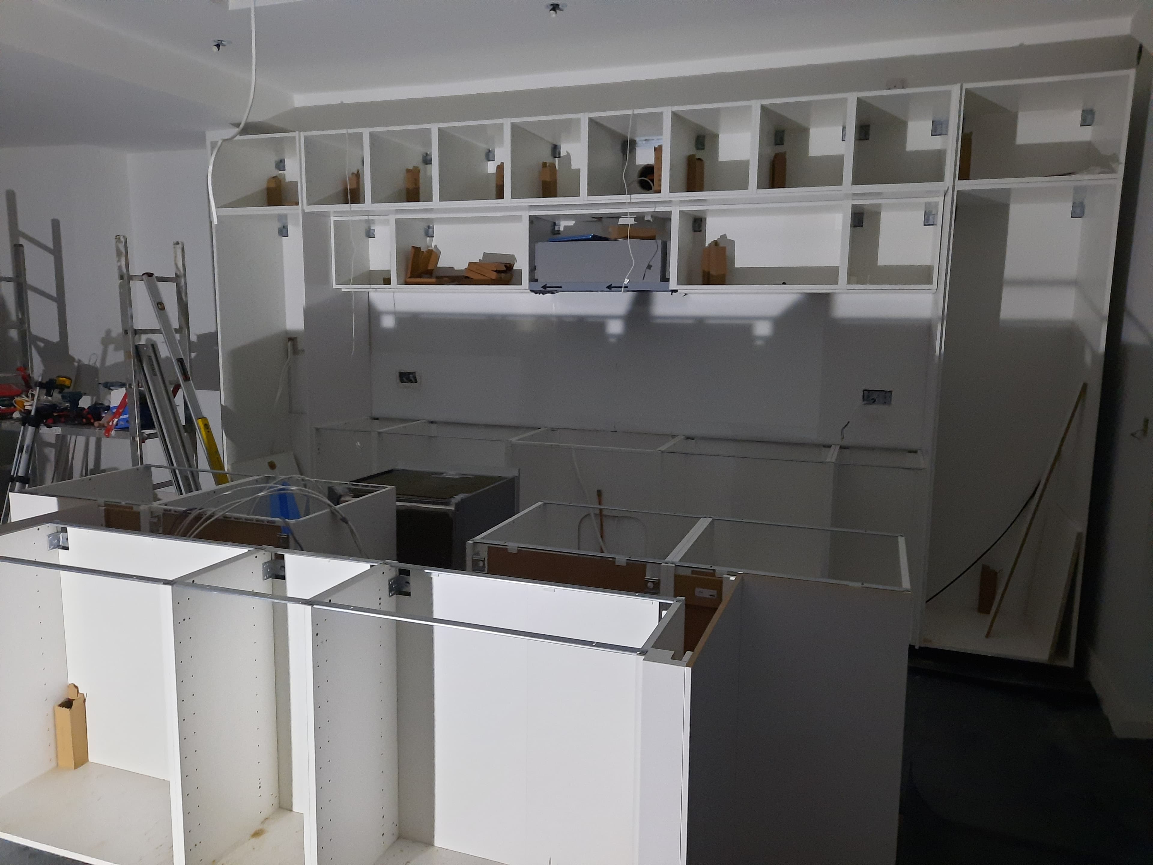 First cabinets install